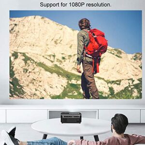 1080p Full HD Projector, Mini Domestic Projector LED Portable Minitype Support for Computer,Laptop,USB,HDMI,VGA-Home,Office,Outdoor Entertainment(US)