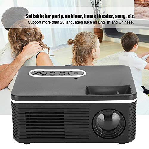 1080p Full HD Projector, Mini Domestic Projector LED Portable Minitype Support for Computer,Laptop,USB,HDMI,VGA-Home,Office,Outdoor Entertainment(US)