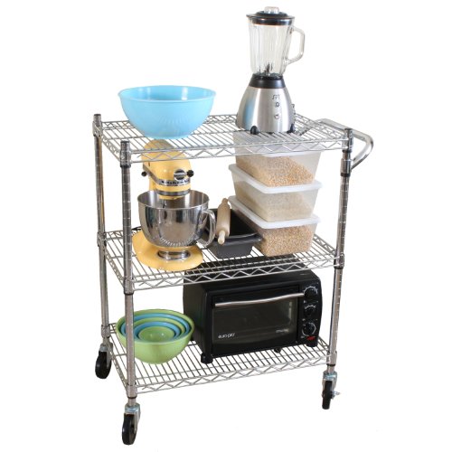 Oceanstar 3-Tier Heavy Duty All-Purpose Utility Cart, Chrome