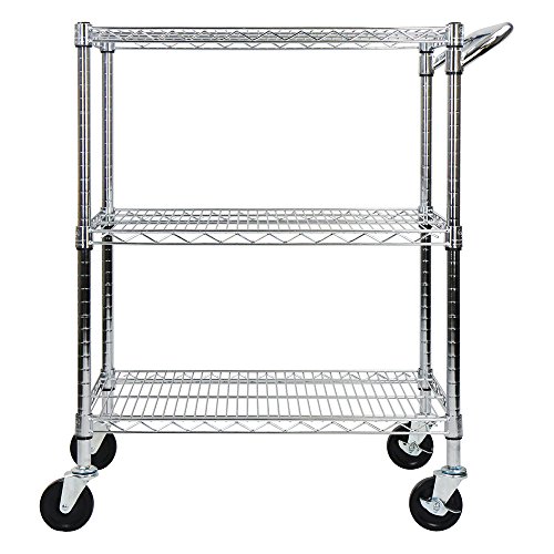 Oceanstar 3-Tier Heavy Duty All-Purpose Utility Cart, Chrome