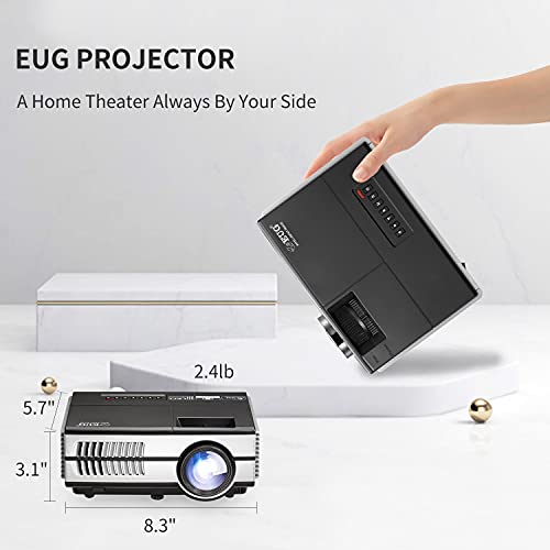 Portable LCD LED Projector Support HD 1080P Mini Home Video Projectors 2800 Lumen Multimedia HDMI Audio USB,Compatible with TV Stick DVD Laptop PC Xbox 360 Wii Playstation, Built-in Speakers