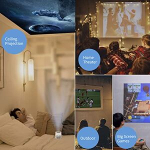 Mini Portable Projector with 5G WiFi & Bluetooth, Android 10.0 OS Home Video Projector 1080P Supported 150” Display & Zoom 5000 LED Lumen Outdoor Movie Compatible with Tablet/Phone/PC/TV Stick/PS5