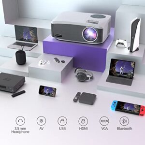 WEWATCH V70S Native 1080P Projector, with PCF1 Web Camera,500 ANSI Lumen 20,000LM 5G WiFi Bluetooth Projector for Indoor Office, Full HD Home Theater Movie Projector, Portable Video Projector
