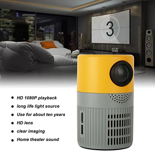 ciciglow Mini Projector, 1080P HD Projector,Outdoor Movie Projector, 30000 Hours Multimedia Home Theater Movie Projector,Compatible with HDMI,USB,AV,Laptop,DVD