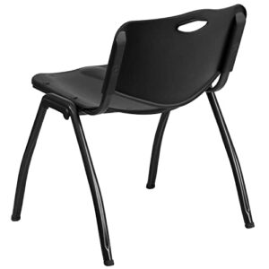 Flash Furniture HERCULES Series 880 lb. Capacity Black Plastic Stack Chair