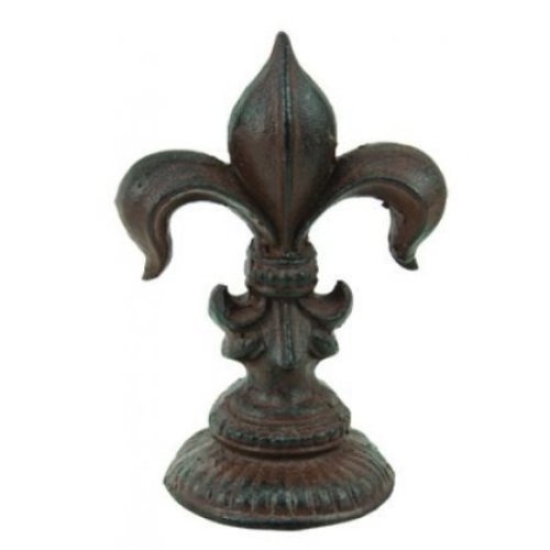 Cast Iron Fleur De Lis Doorstop Lys French Decor 7" T x 5" W