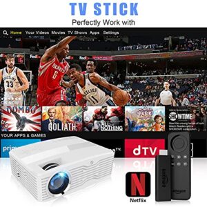 Upgraded Native 1080P Projector, 9500Lumens Full HD Projector, Smartphone Synchronization, Compatible with TV Stick/PS4/DVD Player/HDMI/AV/VGA for Indoor and Outdoor Movies