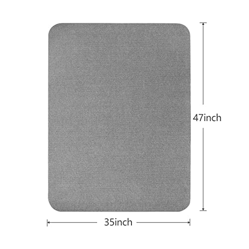 Office Chair Mat for Hardwood & Tile Floor, Under Desk Chair Mat for Hard Floor, Computer Gaming Rolling Chair Rug, Large Anti-Slip Floor Protector Carpet for Home Ofiice - 48"x36"- Light Grey