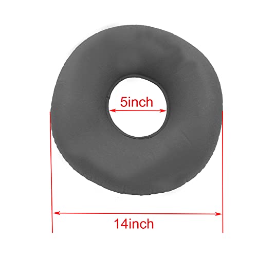 LiXiongBao Grey Inflatable Ring Cushion with A Pump, Hemorrhoid Seat Pillow, Round Wheelchairs Seat Cushion, Ring Pillow Cushion for Home,Car or Office