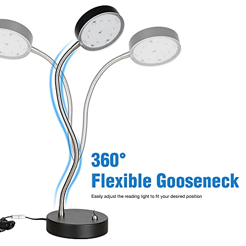 MingBright Flexible Gooseneck LED Desk Lamp Reading Light Office Table Lamp with 21 LEDs 4000K Natural White Eye Protection Desk Light for Reading, Office or Night Light