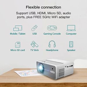 EZCast Beam V3, 2023 Upgraded Mini Projector, 10600 Lumens Multimedia Home Theater Video Projector, 1080P Full HD Supported, Compatible with HDMI, USB, Laptop, iOS & Android Phone, Xbox, PS5, TV Stick