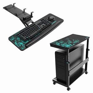 eureka ergonomic height adjustable mouse & keyboard tray under desk with height adjustable computer tower stand for home office gaming