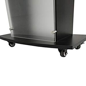 Acrylic Church Podium Pulpit Debate Conference Lectern Plexiglass Lucite Black Wood Shelf Cup Holder on Wheels 1803-5-BLACK-NPF