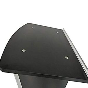 Acrylic Church Podium Pulpit Debate Conference Lectern Plexiglass Lucite Black Wood Shelf Cup Holder on Wheels 1803-5-BLACK-NPF