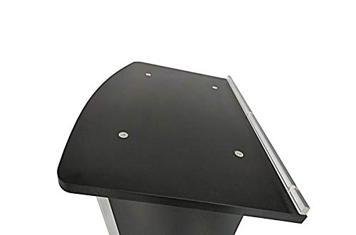 Acrylic Church Podium Pulpit Debate Conference Lectern Plexiglass Lucite Black Wood Shelf Cup Holder on Wheels 1803-5-BLACK-NPF