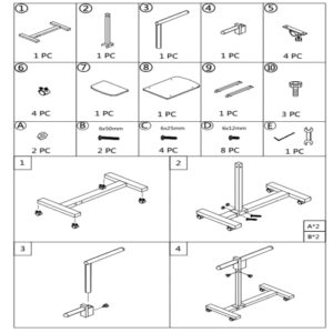 COSDACE Foldable Laptop Table for Sofa, Adjustable Height Desk Table Workstation Rolling Table, Portable Overbed Mobile Computer Table with Wheeled & Metal Frame for Home, Office, Study