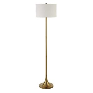josephine 62″ tall floor lamp with fabric shade in brass/white
