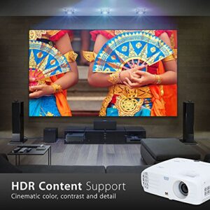 ViewSonic True 4K Projector with 3500 Lumens HDR Support and Dual HDMI for Home Theater Day and Night, Stream Netflix with Dongle (PX747-4K)