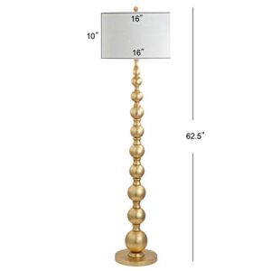 JONATHAN Y JYL5048A Adriana 62.5" Metal LED Floor Lamp, Contemporary, Modern, Transitional, Office, Living Room, Family Room, Dining Room, Bedroom, Guest Room, Hallway, Foyer, Gold