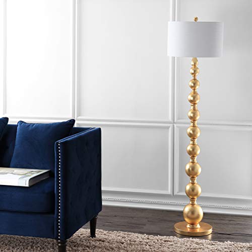 JONATHAN Y JYL5048A Adriana 62.5" Metal LED Floor Lamp, Contemporary, Modern, Transitional, Office, Living Room, Family Room, Dining Room, Bedroom, Guest Room, Hallway, Foyer, Gold
