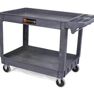 WEN 73002T 500-Pound Capacity 40 by 17-Inch Service Utility Cart & 500-Pound Capacity 46 by 25.5-Inch Extra Wide Service Utility Cart