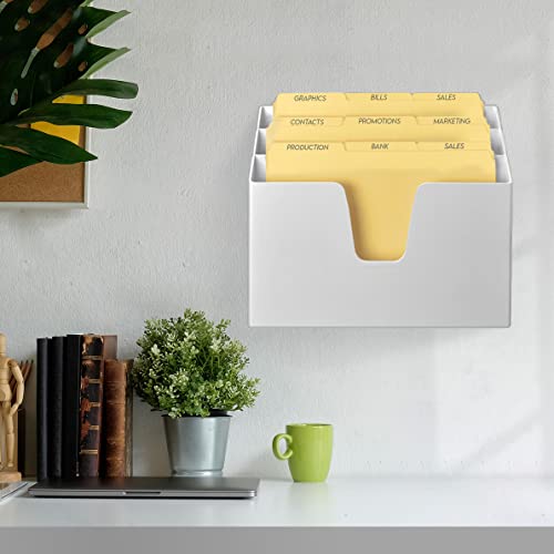 Acrimet Horizontal Triple File Folder Holder Organizer (Manila Folders Letter Size Included) (White Color)