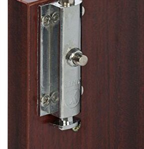 45.5" Tall Podium with Locking Cabinet, Shelf, 25" Angled Surface with Lip (Mahogany)