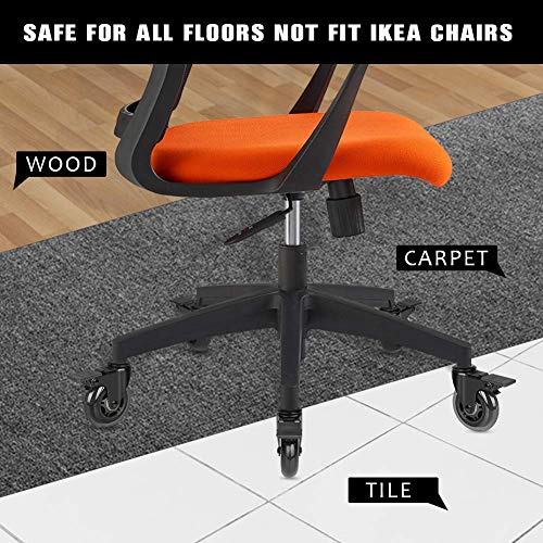 Office Chair Caster Replacement Wheel for Hardwood Floor and Carpet, Heavy Duty Universal Floor Safe Caster Set of 5,Rubber Wheels Office Chair to Replace Office Chair mats,fits 98% Chairs