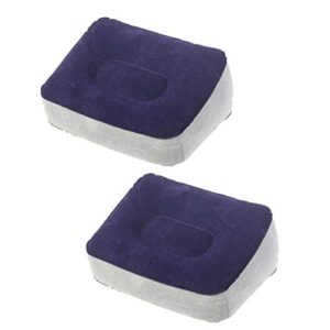 besportble inflatable foot rest pillow travel footrest cushion outdoor airplane massage stool relax cushion 2 pcs (grey blue)
