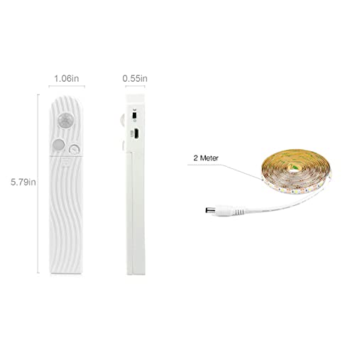 Motion Sensor Strip Light LED Counter Night Lights, Battery Operated LED Strip Light for Wardrobe, Stair, Pantry, Under Cabinet, Cupboard, Bed, Locker
