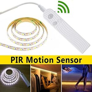 Motion Sensor Strip Light LED Counter Night Lights, Battery Operated LED Strip Light for Wardrobe, Stair, Pantry, Under Cabinet, Cupboard, Bed, Locker