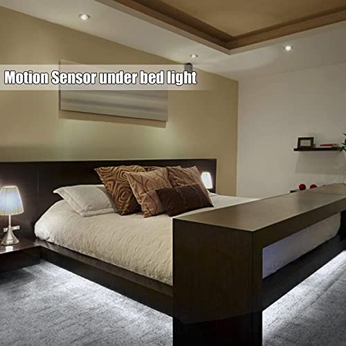 Motion Sensor Strip Light LED Counter Night Lights, Battery Operated LED Strip Light for Wardrobe, Stair, Pantry, Under Cabinet, Cupboard, Bed, Locker