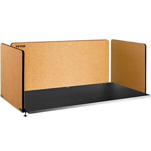vevor desk divider, 60”, sound absorbing, visual privacy and noise reduction, 3 panels privacy acoustic panel for home office classroom, yellow