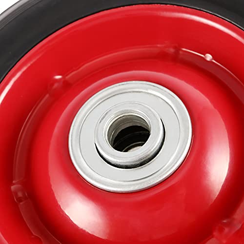 FUNSUEI 4 Pack Solid Rubber Flat Free Tire, 6 Inch x 1.2 Inch Hand Truck Wheel, Solid Rubber Wheel with Ball Bearing and 5/8 Inch Axle Diameter, 350 lbs Capacity