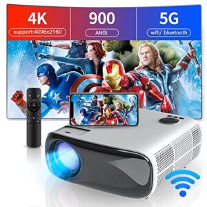 2022 4k fhd 5g wifi projector,bluetooth projector,4-point auto keystone adjustabler, upgrade 800ansi 240″ home theater video projector with hdmi, usb, laptop, ios & android smartphone