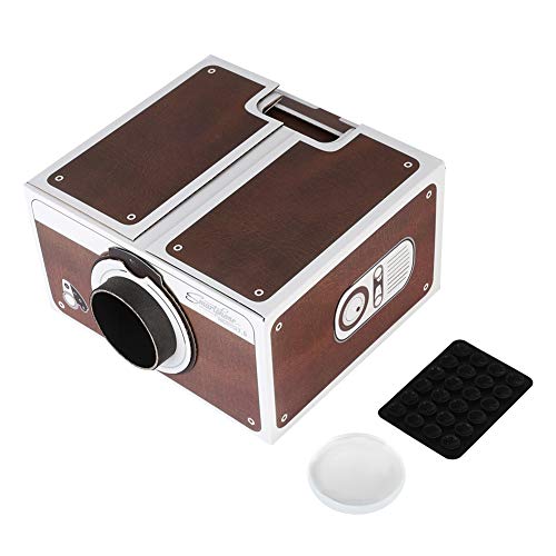 DIY Smartphone Projector, Mini DIY Projector, Simple Portable Cardboard Beamer, Lightweight Cell Phone Projector for Playing Video/Film