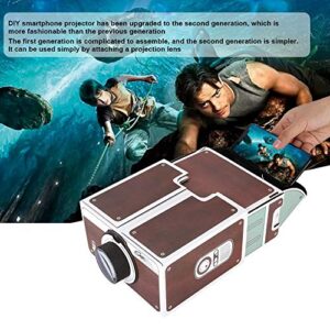 DIY Smartphone Projector, Mini DIY Projector, Simple Portable Cardboard Beamer, Lightweight Cell Phone Projector for Playing Video/Film