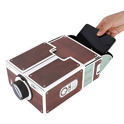 DIY Smartphone Projector, Mini DIY Projector, Simple Portable Cardboard Beamer, Lightweight Cell Phone Projector for Playing Video/Film