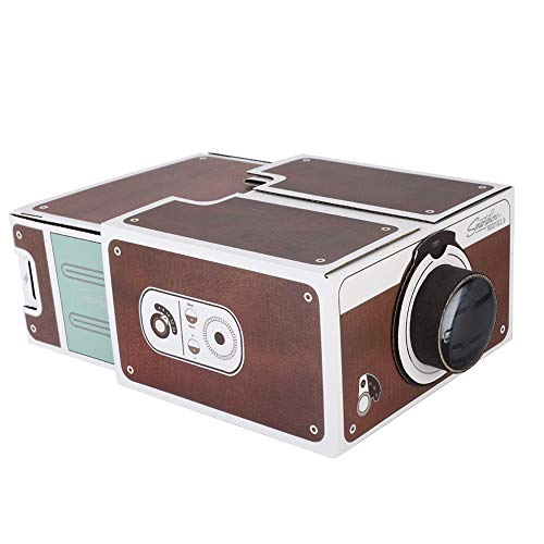 DIY Smartphone Projector, Mini DIY Projector, Simple Portable Cardboard Beamer, Lightweight Cell Phone Projector for Playing Video/Film