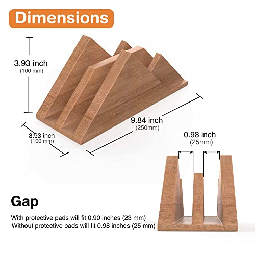 Mobashyr Wooden Dual Vertical Laptop Stand Mountain Laptop Stand Vertical with Thickness Up to 0.98" (25mm) Fits Most Laptop - MacBook pro Vertical Stand