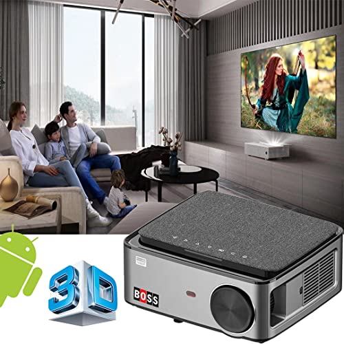 Boss S21A | Android 9 | 3840 x 2160 Ultra HD 6500 Lumen Display | Contrast Ratio 15000:1 | 4D Digital Keystone & Zoom, WiFi & Bluetooth | Home/Office/Educational Institute Purpose Projector