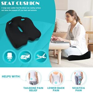 Homuno Seat Cushions for Office Chair Pressure Relief Seat Cushion for Long Sitting Hours on Office/Home Chair, Car, Wheelchair Pain Relief Pad (Black)…