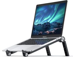 desertwest portable laptop stand, lightweight adjustable laptop stand for desk, ergonomic computer stand foldable, anti-slip macbook pro stand compatible with 10″ – 15.6″ laptops