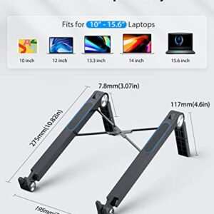 DesertWest Portable Laptop Stand, Lightweight Adjustable Laptop Stand for Desk, Ergonomic Computer Stand Foldable, Anti-Slip MacBook Pro Stand Compatible with 10" - 15.6" Laptops