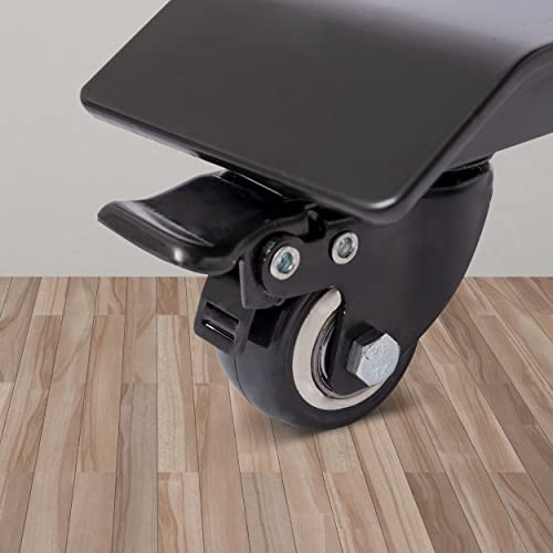 2" Locking Casters for Stand Up Desk Store Dual Motor Electric Adjustable Height Standing Desk with EZ Assemble Steel Frame (Black, Non-Marking)