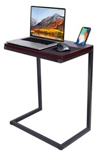 sofia + sam sofa table tv tray with tablet and phone slots – work from home – laptop stand for couch bed – metal legs – console lapdesk – breakfast eating food – coloring computer crafts – lap desk