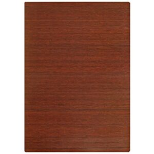 Anji Mountain Bamboo Roll-Up Chair Mat Without Lip, Dark Cherry, 48 x 72", 5mm Thick