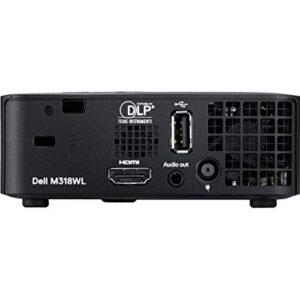 Dell M115HD Mobile LED Projector, WXGA 1280x800, HDMI USB Inputs, 1GB Internal Memory, 450 ANSI Lumens