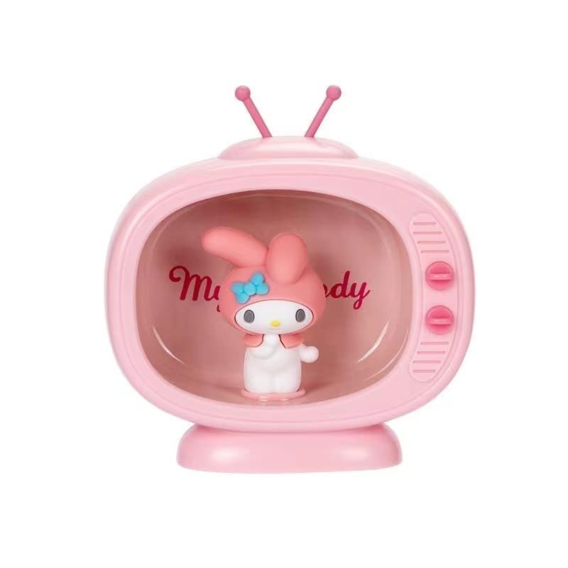 MFFaNa Cute 3D Cartoon Table Lamp TV Shape Eye-Caring Lamp Gentle Warm Light Energy-Saving Lamp Reading Light LED Night Light Home Decor Office, Pink Melody, 12.1*6.4*12.6cm