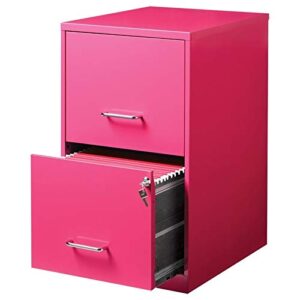 scranton & co 2 drawer file cabinet in pink